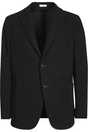Boglioli Jassen, Heren, Zwart, M, Wol, Wollen herenjas voor kantoorlook