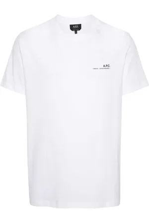 A.P.C. Tops, Dames, Wit, S, Katoen, Wit Zwart Tag T-Shirt