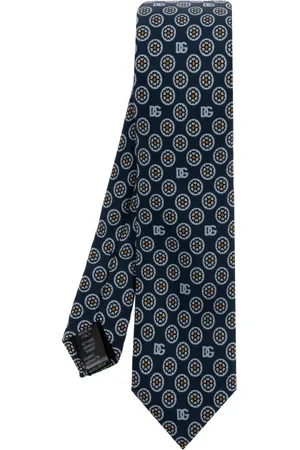 Dolce & Gabbana Accessoires, Heren, Blauw, ONE Size, Zijden stropdas