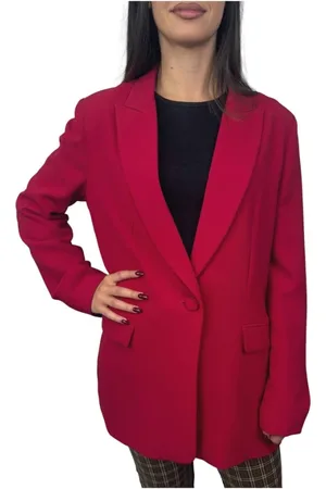 Twin-Set Jassen, Dames, Rood, L, Polyester, Stijlvolle jas met polyester en elastaan