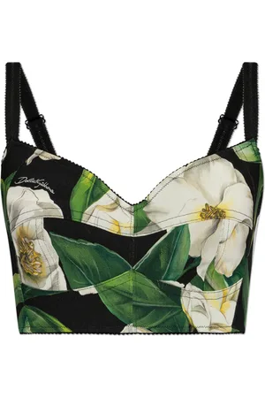 Dolce & Gabbana Tops, Dames, Veelkleurig, M, Korte top met bloemenmotief