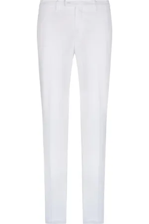 Boglioli Broeken, Heren, Wit, M, Moderne Chino Broek
