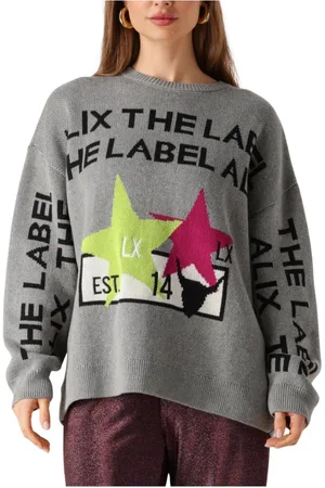 Alix the label Truien, Dames, Grijs, S, Grijze Dames Gebreide Trui Stijlvol Comfort