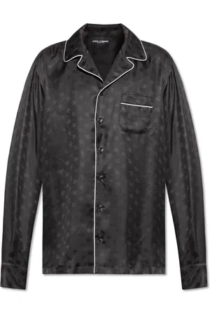 Dolce & Gabbana Overhemden, Heren, Zwart, M, Zijden shirt met zak