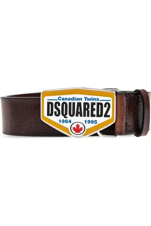 Dsquared2 Accessoires, Heren, Bruin, 105 CM, Leer, Leren Riem