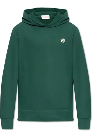 Moncler Sweatshirts & Hoodies, Heren, Groen, M, Katoen, Sweatshirt met Logo