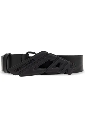 Dsquared2 Accessoires, Heren, Zwart, 85 CM, Leer, Leren Riem