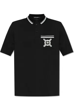 Dolce & Gabbana Tops, Heren, Zwart, S, Katoen, Katoenen polo met zak