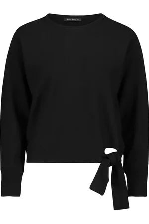 Betty Barclay Truien, Dames, Zwart, M, Trendy Gebreide Trui met Strikceintuur