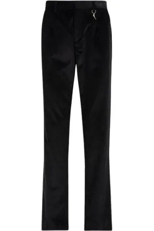 Roberto Cavalli Broeken, Heren, Zwart, M, Katoen, Corduroy Tiger Tooth Broek