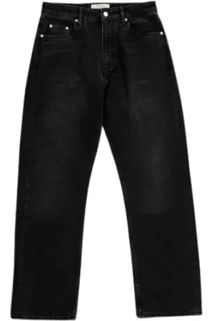 STUDIO NICHOLSON Jeans, Heren, Zwart, S, Katoen, Zwarte Riso jeans, recht model, 5 zakken