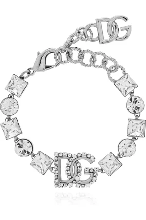Dolce & Gabbana Accessoires, Dames, Grijs, ONE Size, Armband met glinsterende kristallen