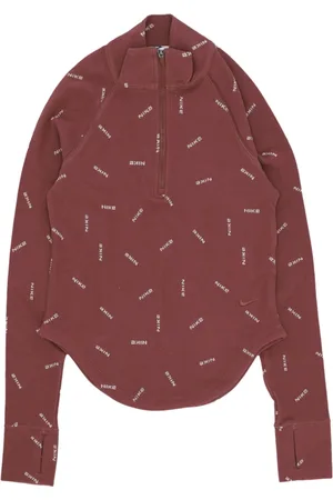 Nike Tops, Dames, Rood, M, Katoen, Sportswear Half-Zip Longsleeve T-shirt
