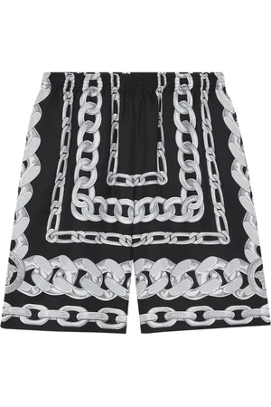 VERSACE Korte broeken, Heren, Zwart, L, Stijlvolle heren Bermuda shorts in zwart en zilver