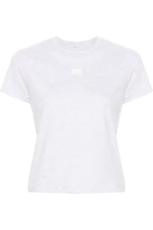 Alexander Wang Tops, Dames, Wit, M, Katoen, Dames T-shirts & Polo