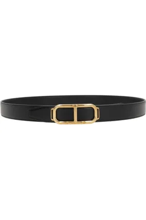 Tom Ford Accessoires, Heren, Zwart, 100 CM, Leer, Zwarte leren T-gesp riem
