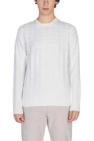 Antony Morato Truien, Heren, Wit, M, Katoen, Gebreid T-shirt van katoen en wol
