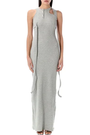OTTOLINGER Kleedjes, Dames, Grijs, M, Katoen, Zilver Melange Tank Maxi Jurk