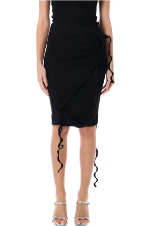 OTTOLINGER Rokken, Dames, Zwart, S, Katoen, Zwarte Rib Mini Rok met Deconstructed Bandjes