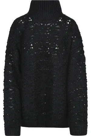 SEMICOUTURE Truien, Dames, Zwart, L, Dolcevita Gestreepte Trui