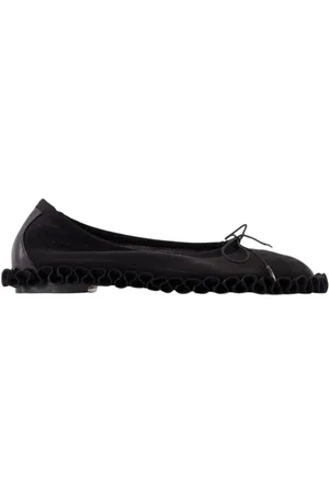 Simone Rocha Schoenen, Dames, Zwart, 40 EU, Zwarte Mesh Frill Ballerina