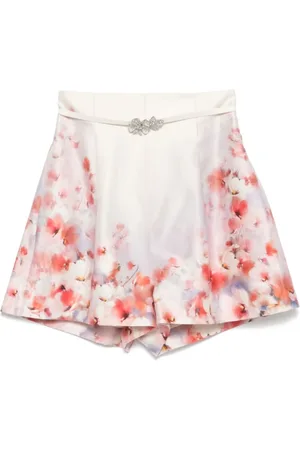 ZIMMERMANN Korte broeken, Dames, Veelkleurig, S, Rode Shorts met Afneembare Riem