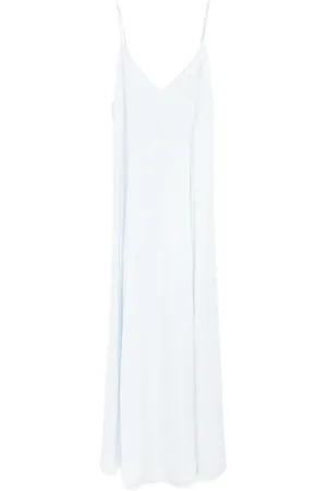 FORTE FORTE Kleedjes, Dames, Blauw, M, Lichtblauwe Spaghetti Strap Jurk
