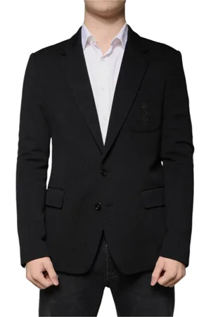 Dolce & Gabbana Jassen, Heren, Zwart, 4Xl, Wol, Zwarte Wol Slim Fit Blazer