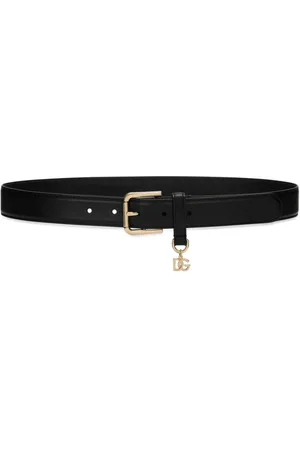 Dolce & Gabbana Accessoires, Dames, Zwart, 90 CM, Leer, Zwarte Leren Riem Dames Accessoires