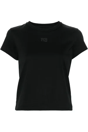 Alexander Wang Tops, Dames, Zwart, S, Katoen, Dames T-shirts & Polo