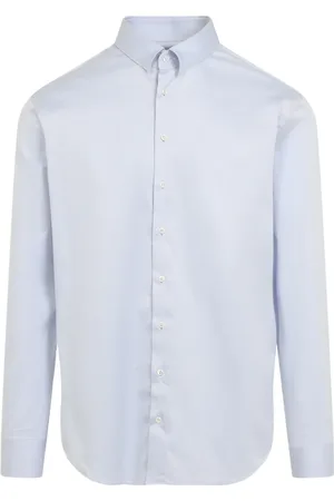 Giorgio Armani Overhemden, Heren, Blauw, L, Katoen, Blauw Overhemd voor Mannen
