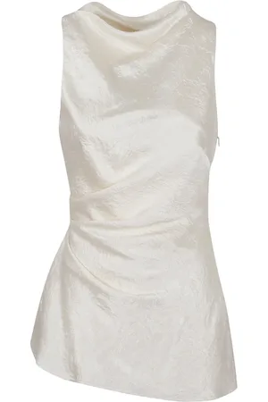 Alexander McQueen Tops, Dames, , S, Satijn, Gerimpelde Satijnen Top voor Vrouwen