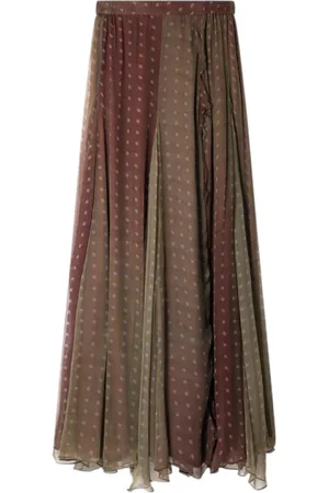 Mes Demoiselles Rokken, Dames, Bruin, S, Gedrukte gestippelde maxi rok