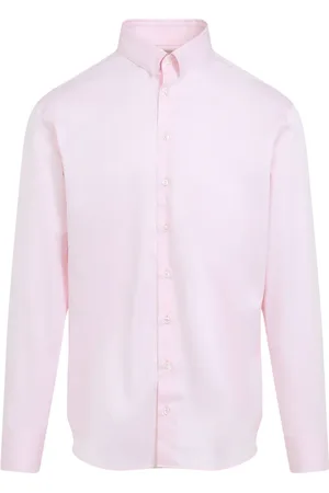 Giorgio Armani Overhemden, Heren, Roze, L, Katoen, Luxe Roze Paarse Shirt Ss 25