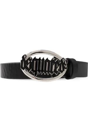 Dsquared2 Accessoires, Dames, Zwart, 80 CM, Leer, Leren Riem