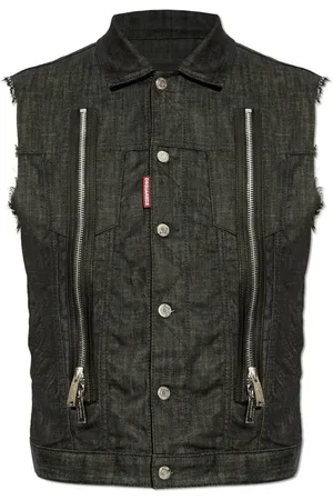 Dsquared2 Jassen, Heren, Zwart, M, Denim, Denim Vest