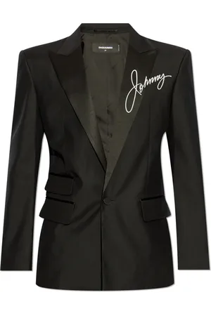 Dsquared2 Jassen, Heren, Zwart, L, Wol, Blazer met Print