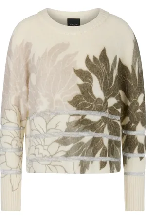 Marc Cain Truien, Dames, , M, Wol, Bloemen Lurex Pullover Gebreid in Duitsland