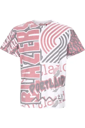 Mitchell & Ness Tops, Heren, Veelkleurig, S, Katoen, NBA Jumbotron 2.0 Tee Blazers Viering