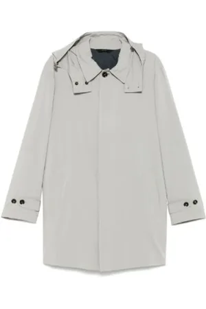 BRIONI Mantels, Heren, Grijs, M, As Grijs Parka met Capuchon