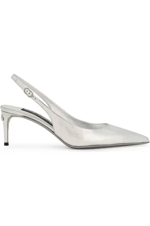 Dolce & Gabbana Schoenen, Dames, Grijs, 36 1/2 EU, Leer, Zilveren Ballerina