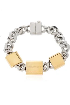 Dsquared2 Accessoires, Dames, Grijs, M, Armband met gegraveerd logo