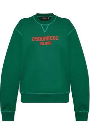 Dsquared2 Sweatshirts & Hoodies, Dames, Groen, S, Katoen, Sweatshirt met Logo