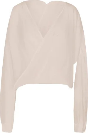 Jucca Blouses & Shirts, Dames, Roze, S, Katoen, V-hals blouse in katoen zijde mix