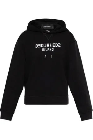 Dsquared2 Sweatshirts & Hoodies, Dames, Zwart, L, Katoen, Sweatshirt met Logo