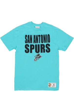 Mitchell & Ness Tops, Heren, Blauw, M, Katoen, NBA Spurs Feest Tee