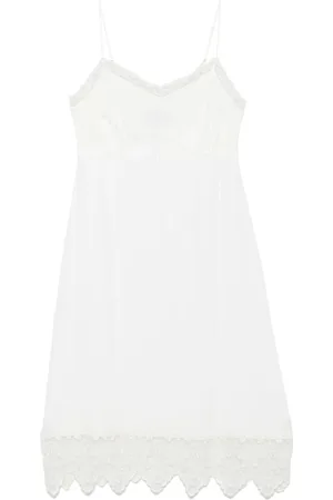 Simone Rocha Kleedjes, Dames, , S, Ivoor Slipjurk met Kant