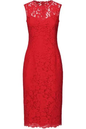 Dolce & Gabbana Kleedjes, Dames, Rood, XL, Katoen, Elegante Jurken voor Vrouwen