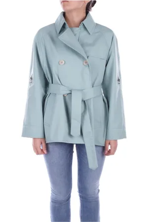 FAY Jassen, Dames, Groen, S, Katoen, Mintgroene Double-Breasted Jas