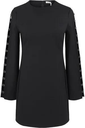 Simkhai Kleedjes, Dames, Zwart, M, Nylon, Zwarte Mini Jurk met Gesp Details